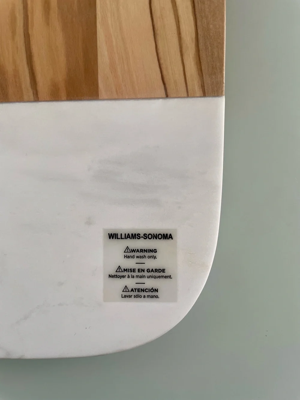 Williams Sonoma - Olivewood & White Marble Rectangular Cheese Board